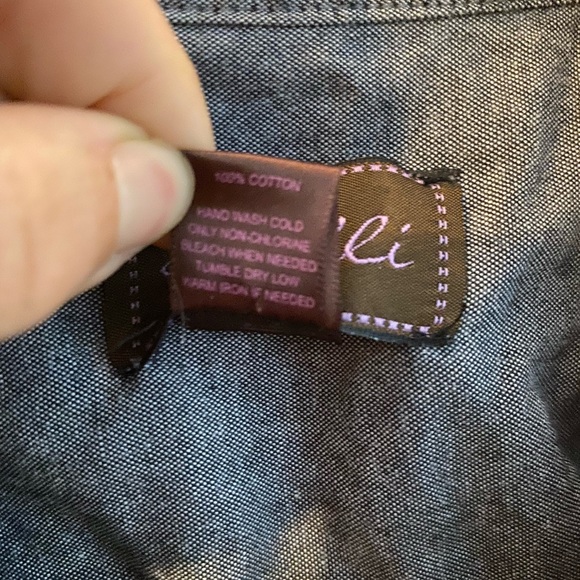 Button up dress with ruffles , 3/4 sleeve fits small to medium grey/blue - Picture 10 of 12